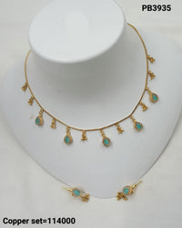 Trendy Necklace and Earrings Set with Gemstone Accents