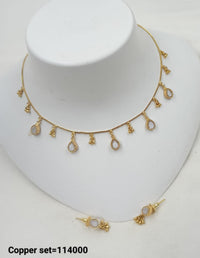 Trendy Necklace and Earrings Set with Gemstone Accents
