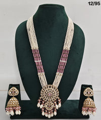 Majestic Grace Antique Gold Plated CZ Long Necklace Set – Lucentemarket