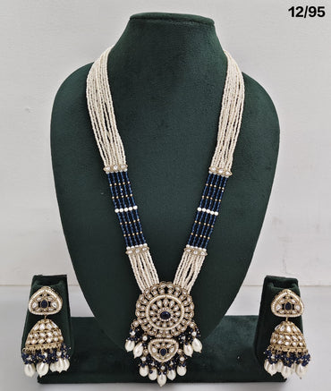 Majestic Grace Antique Gold Plated CZ Long Necklace Set – Lucentemarket