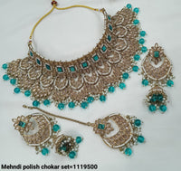 Regal Aura Kundan Stone Bridal Choker Necklace Set