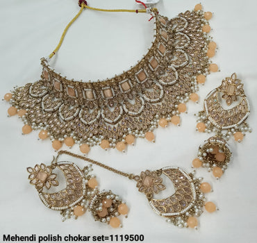 Regal Aura Kundan Stone Bridal Choker Necklace Set