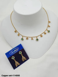 Elegant Gold-Plated Necklace & Earrings