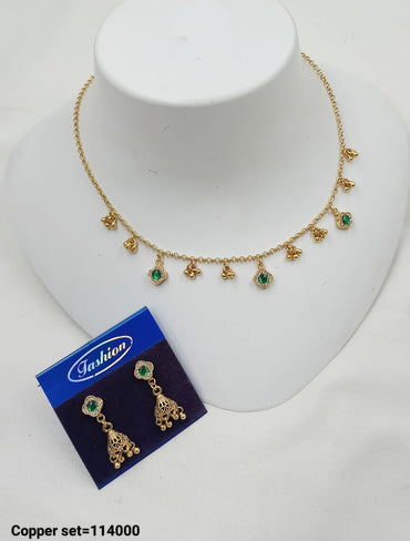 Elegant Gold-Plated Necklace & Earrings