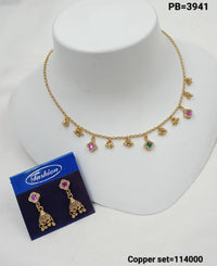 Elegant Gold-Plated Necklace & Earrings