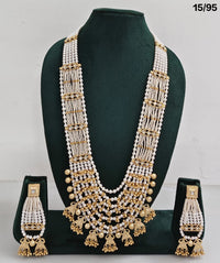 Multi-Layer Beaded Rani Haar Necklace Set with CZ Embellished Accents & Matching Earrings