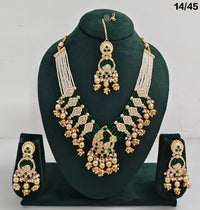 Elegant Multi-Strand Beaded Bridal Necklace Set with Pearl Accents & Matching Earrings