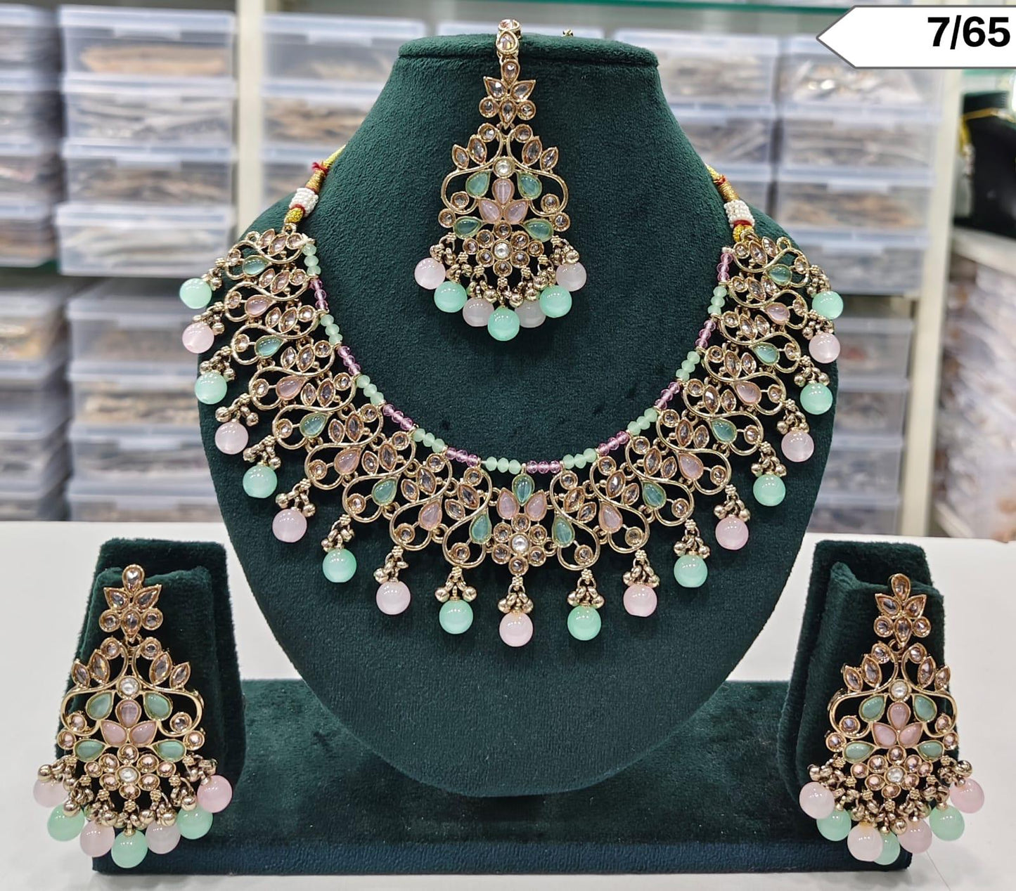 Traditional Choker Necklace Set with Matching Earrings and Maang Tikka – Bridal & Party Wear Jewellery