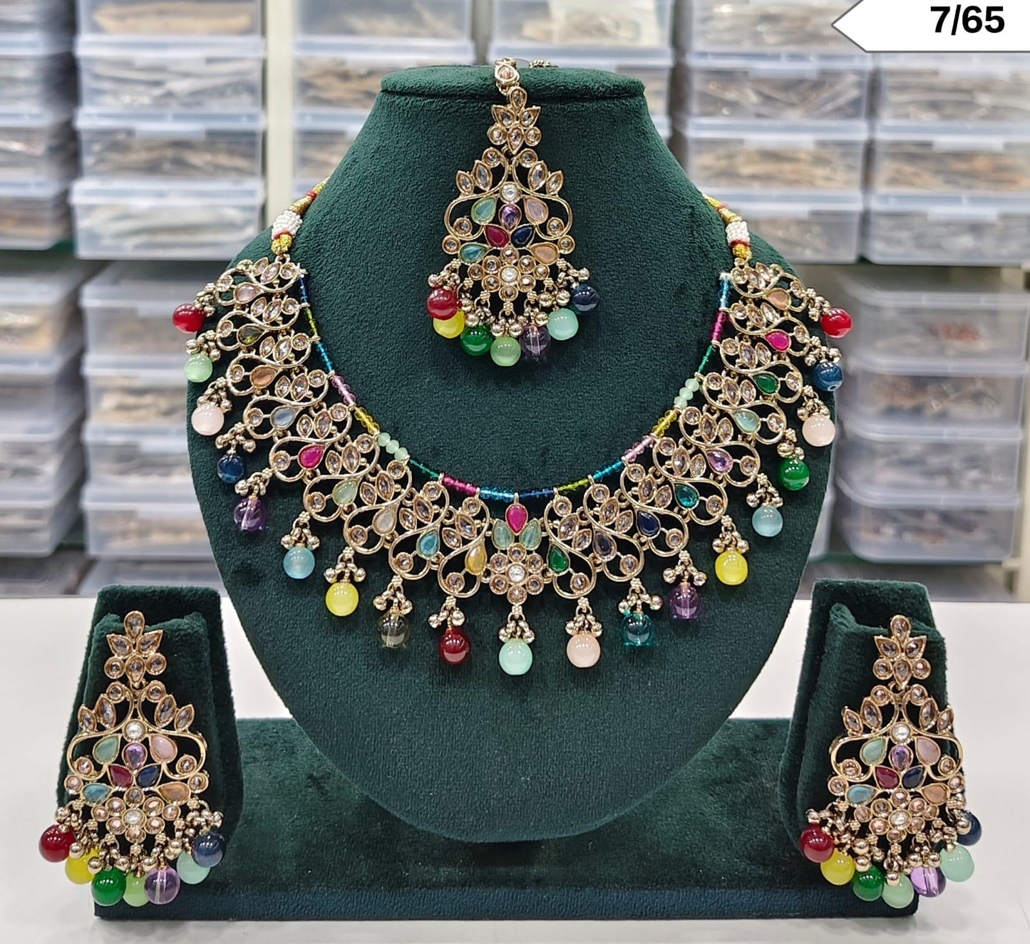 Traditional Choker Necklace Set with Matching Earrings and Maang Tikka – Bridal & Party Wear Jewellery