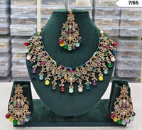 Traditional Choker Necklace Set with Matching Earrings and Maang Tikka – Bridal & Party Wear Jewellery