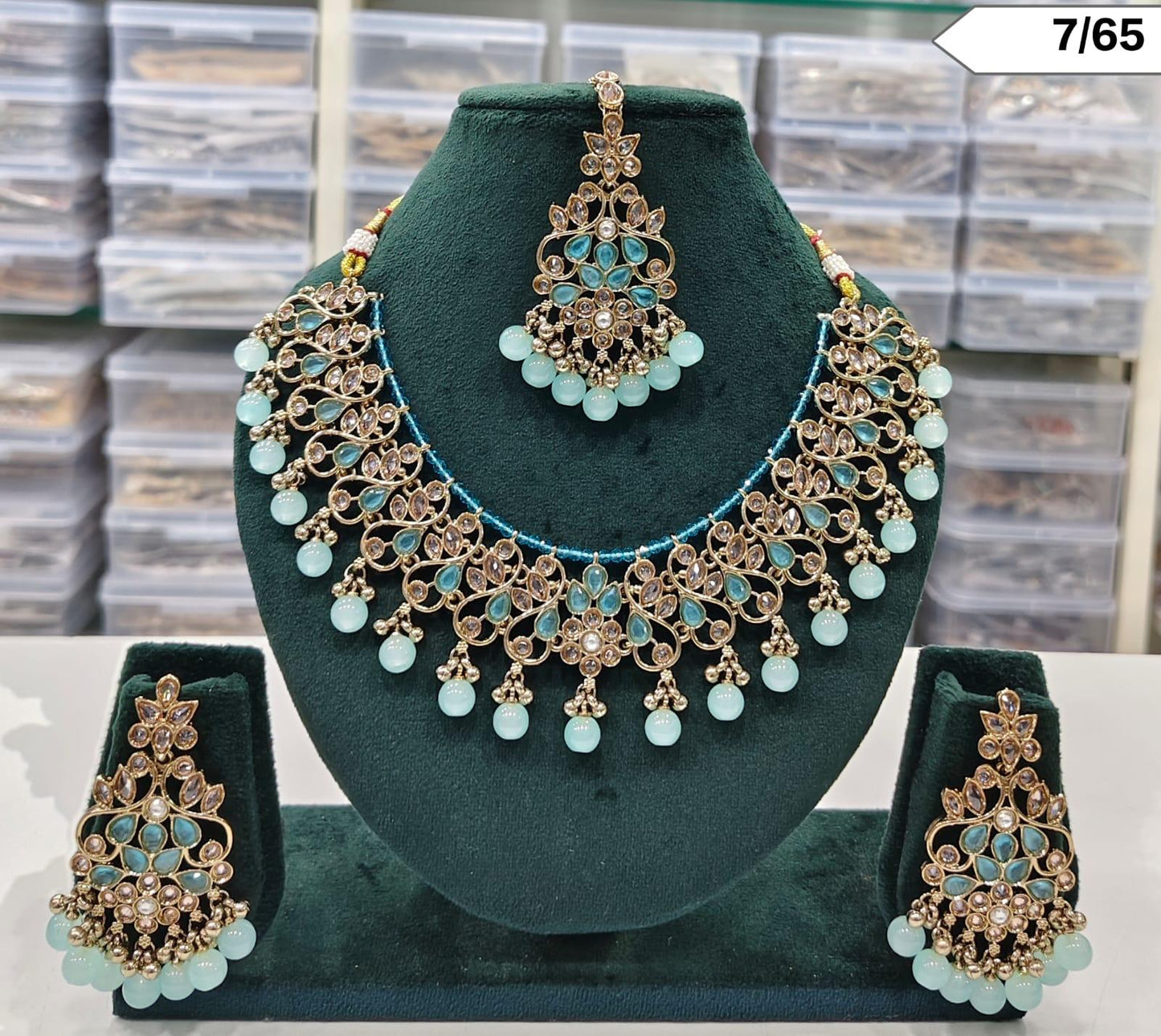 Traditional Choker Necklace Set with Matching Earrings and Maang Tikka – Bridal & Party Wear Jewellery