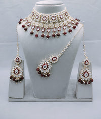 Heavy Bridal Choker Set with Ear chains