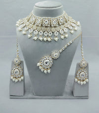 Heavy Bridal Choker Set with Ear chains