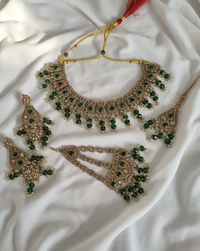 Antique Gold Plated Choker Necklace Set With Earrings For Woman
