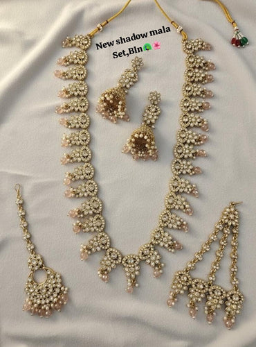 Traditional Gold Plated Bridal Jewelley Long Necklace Set with Earrings & Tikka Set For Woman