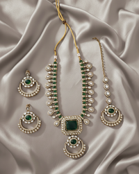 Antique Gold & Royal Blue Long Necklace Set