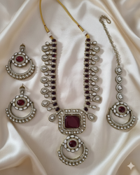 Antique Gold & Royal Blue Long Necklace Set