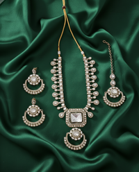 Antique Gold & Royal Blue Long Necklace Set
