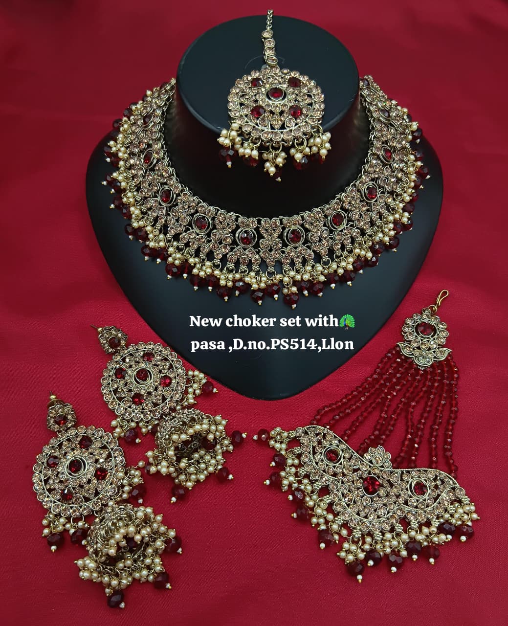 Grand White Stone Bridal  Choker Set