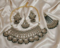Baby Pink Champagne Bridal Choker Set With Earring set
