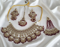 Baby Pink Champagne Bridal Choker Set With Earring set
