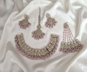 Deep Maroon Antique Gold Choker Set with Traditional Jhumar/Passa