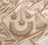 Deep Maroon Antique Gold Choker Set with Traditional Jhumar/Passa
