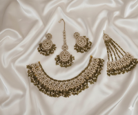 Deep Maroon Antique Gold Choker Set with Traditional Jhumar/Passa