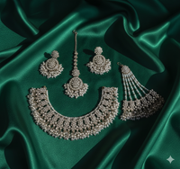 Deep Maroon Antique Gold Choker Set with Traditional Jhumar/Passa