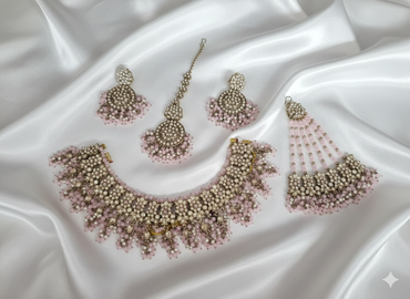 Classic White Beaded Traditional Wedding Jewelry Set