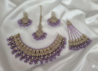 Classic White Beaded Traditional Wedding Jewelry Set