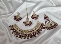 Classic White Beaded Traditional Wedding Jewelry Set
