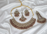 Traditional Green Kundan Choker Set with Earrings