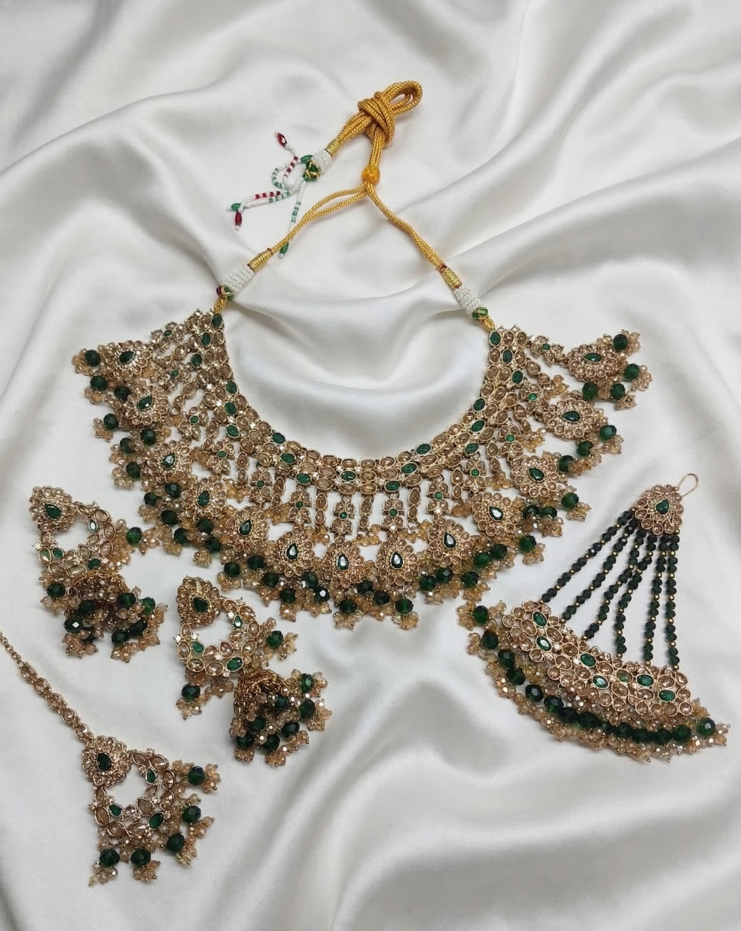 Pastel Purple Choker Set with Passa, Tikka & Jhumkas