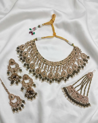 Pastel Purple Choker Set with Passa, Tikka & Jhumkas