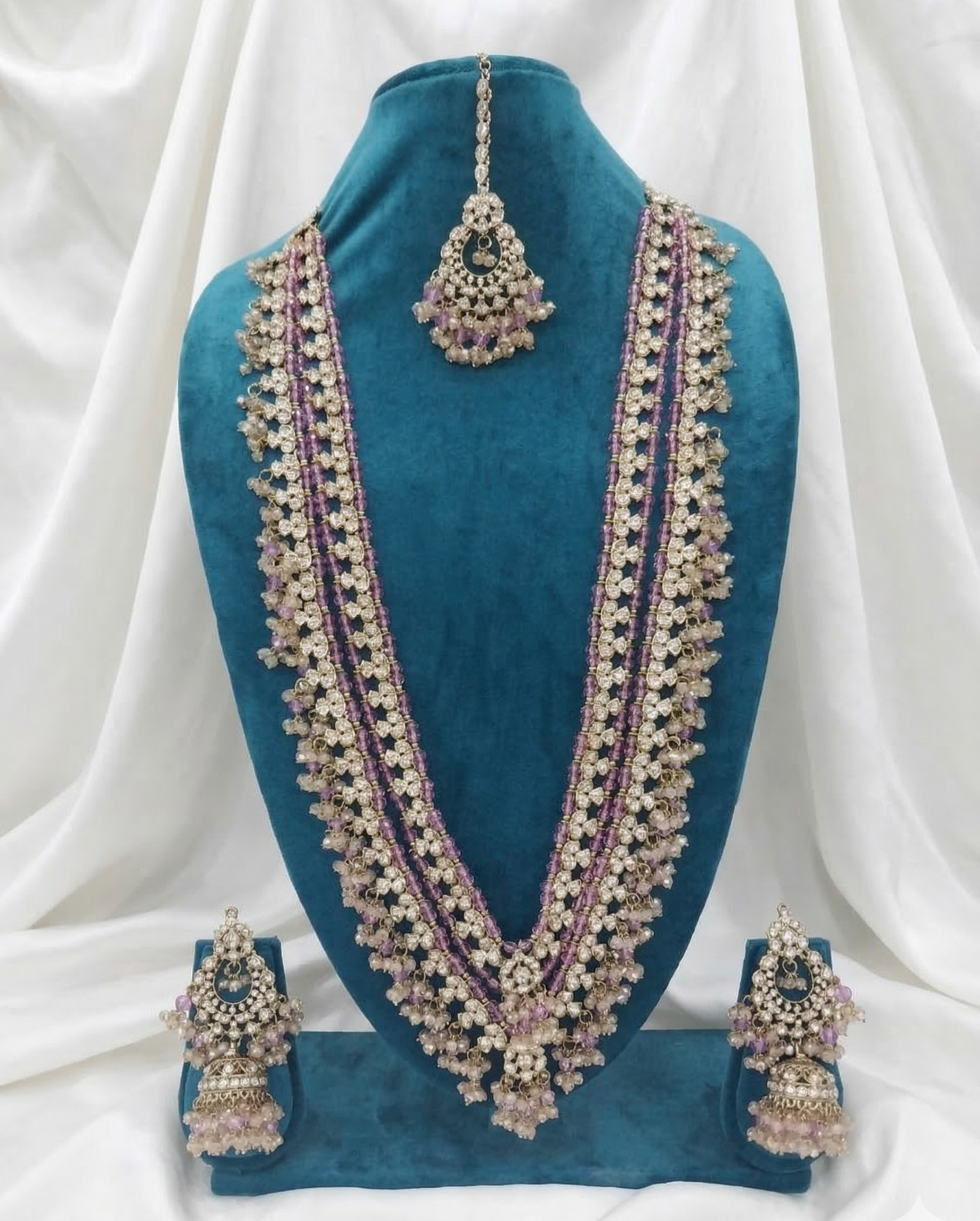 The Multi-Layered Heritage Red Bead & Kundan Bridal Jewelry Set