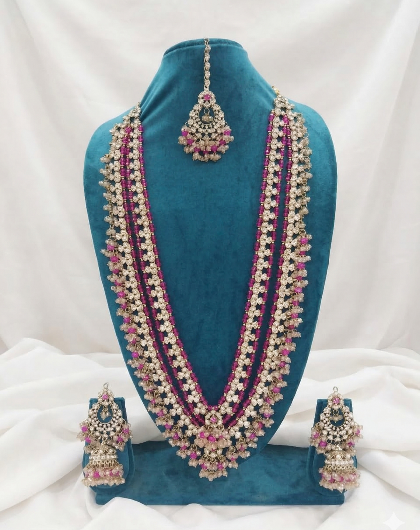 The Multi-Layered Heritage Red Bead & Kundan Bridal Jewelry Set