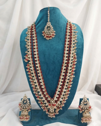 The Multi-Layered Heritage Red Bead & Kundan Bridal Jewelry Set