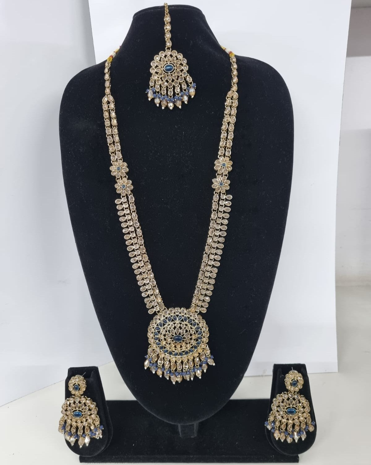 Mustard Yellow Bridal Necklace Set with Matching Earrings
