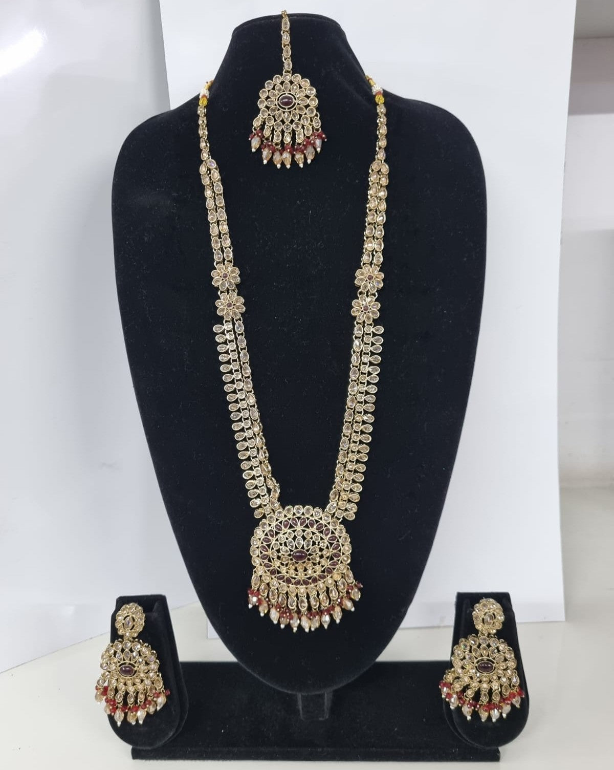 Mustard Yellow Bridal Necklace Set with Matching Earrings
