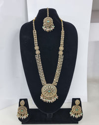 Mustard Yellow Bridal Necklace Set with Matching Earrings