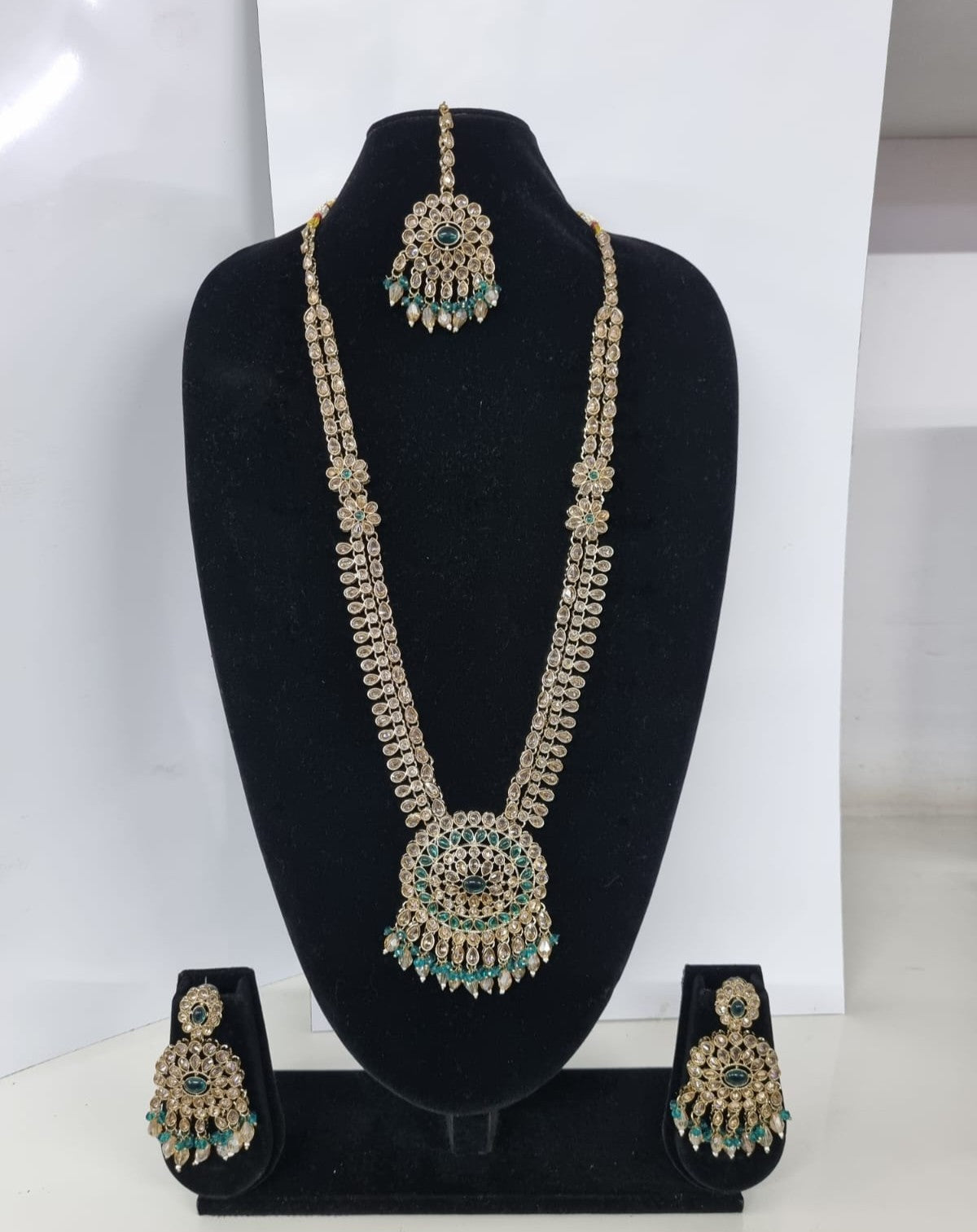Mustard Yellow Bridal Necklace Set with Matching Earrings