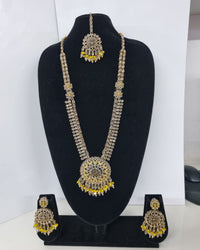 Mustard Yellow Bridal Necklace Set with Matching Earrings