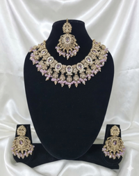 Traditional Wedding Choker Set Earrings with & Maang Tikka