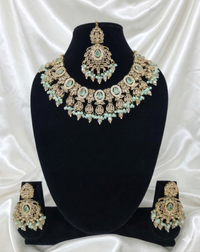 Traditional Wedding Choker Set Earrings with & Maang Tikka