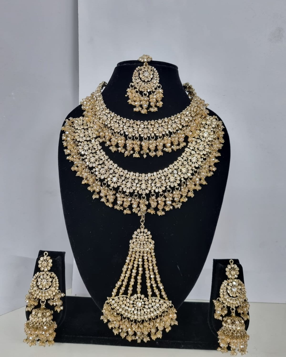 Luxury Baby Pink Bridal Jewelry Set