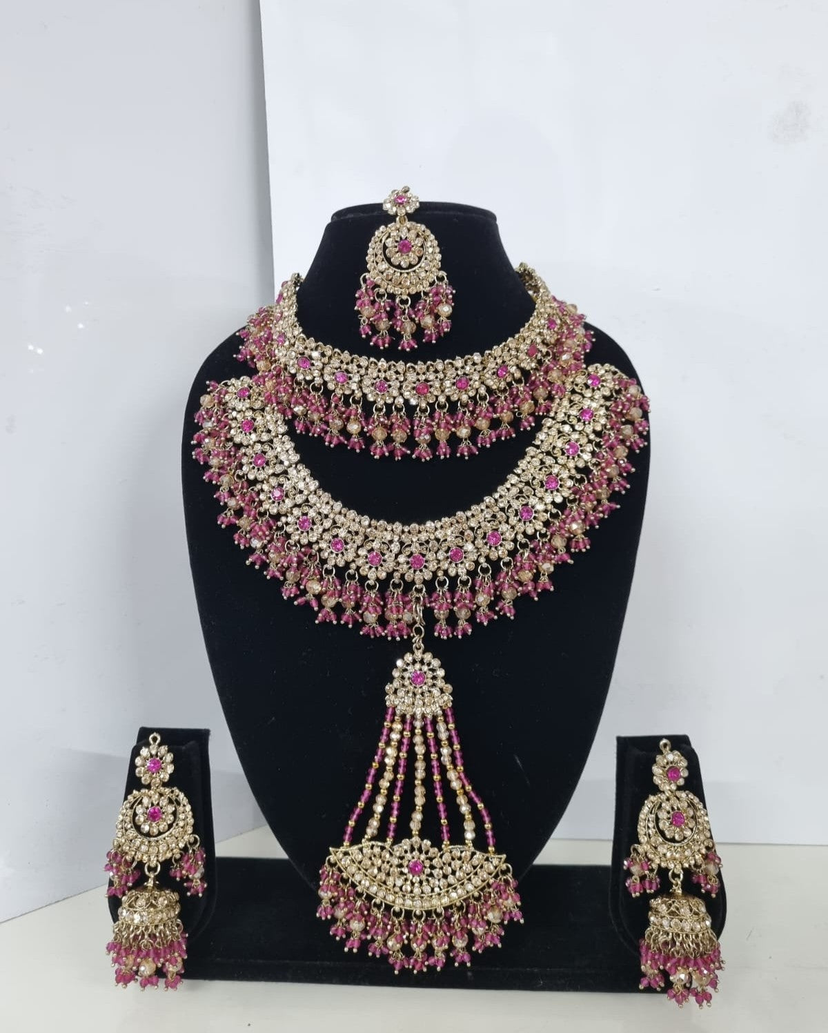 Luxury Baby Pink Bridal Jewelry Set