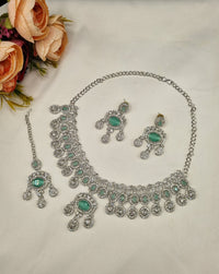 Vogue Crystal Choker Set with Tikka & Earrings