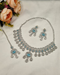 Vogue Crystal Choker Set with Tikka & Earrings