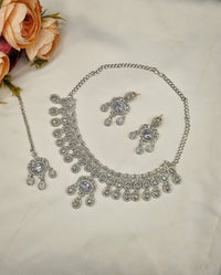 Vogue Crystal Choker Set with Tikka & Earrings